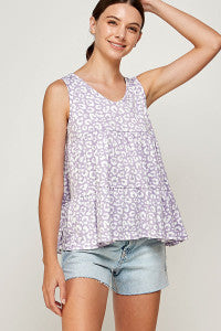 Purple Leopard Tank (plus size)