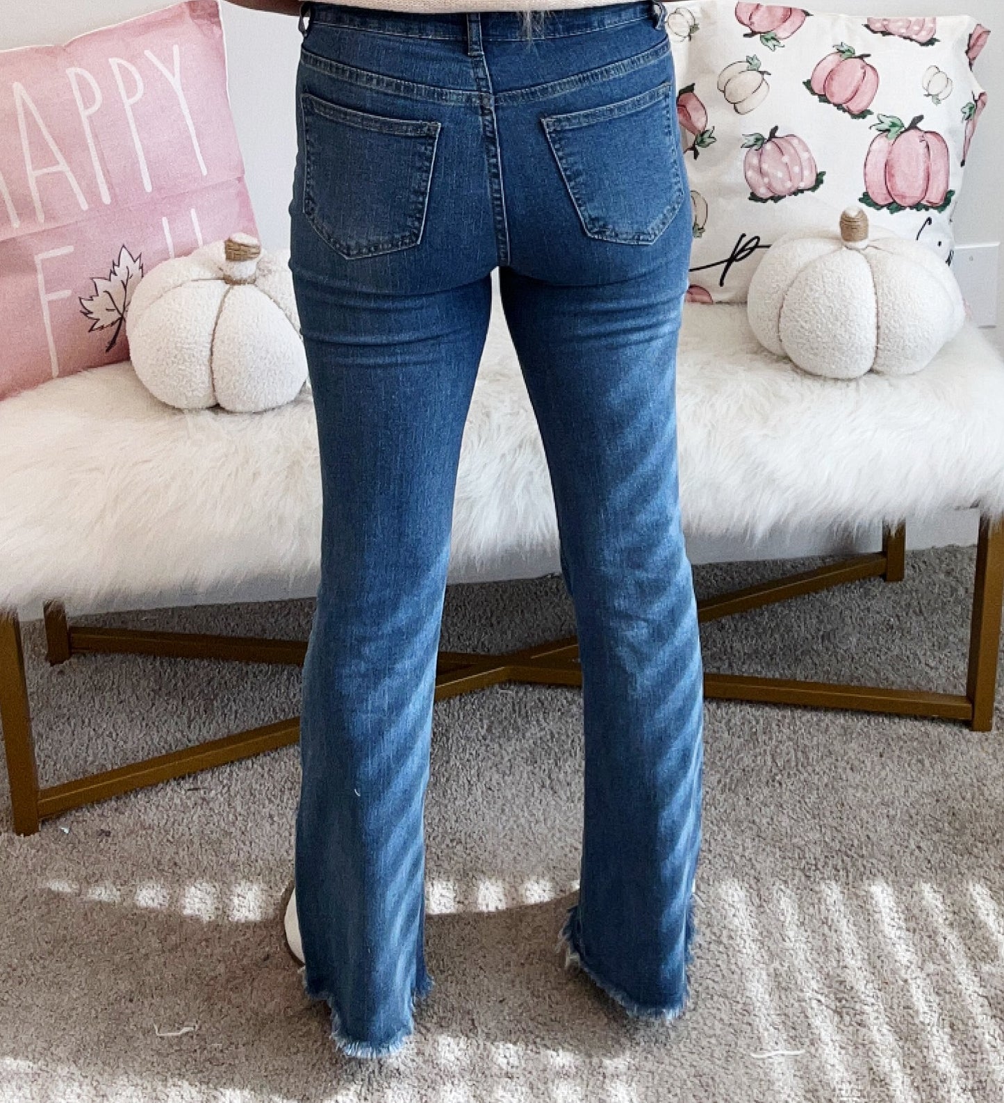 Bootcut Frayed Jeans
