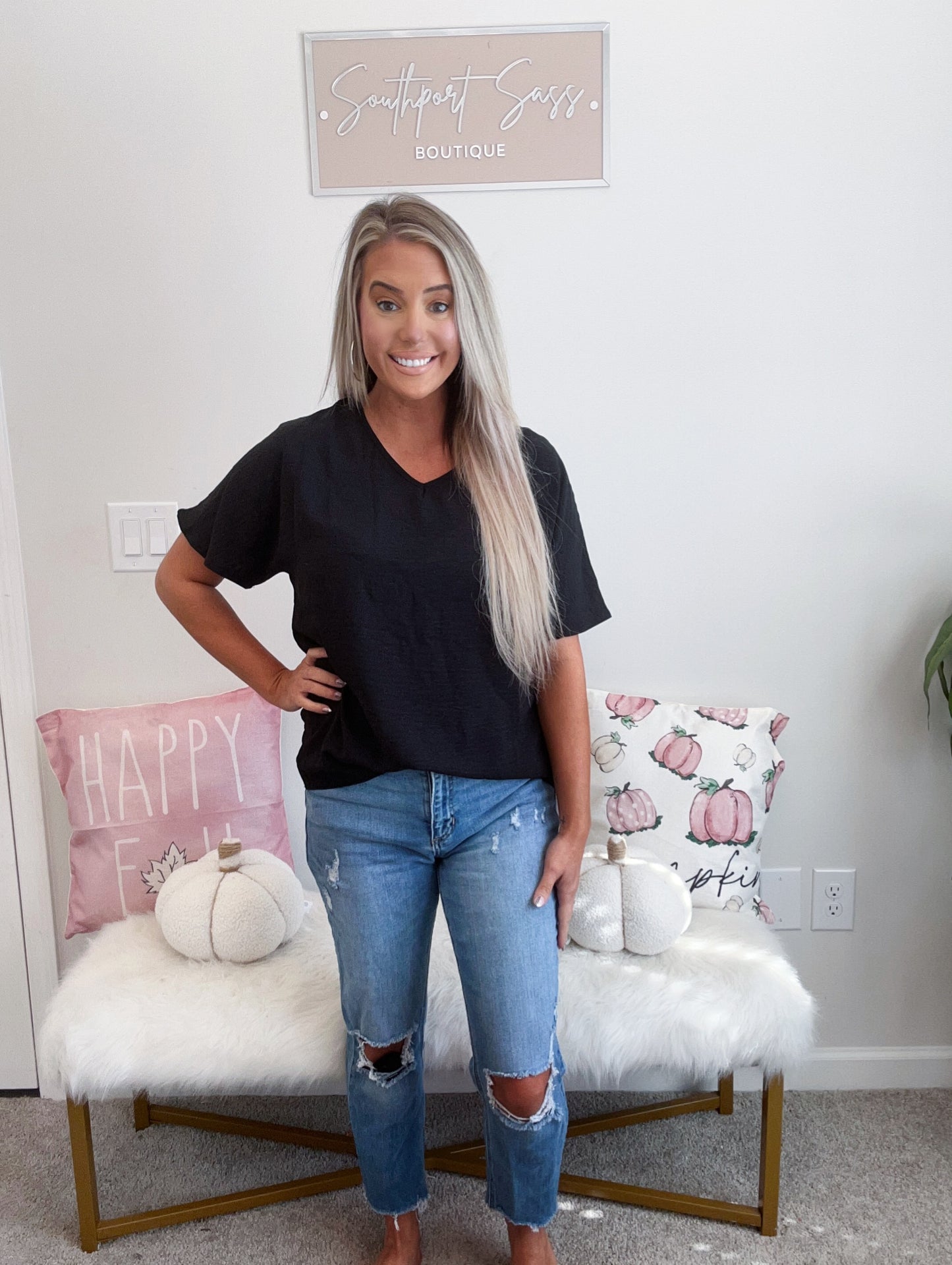 Flirty Top (Fuchsia and Black)