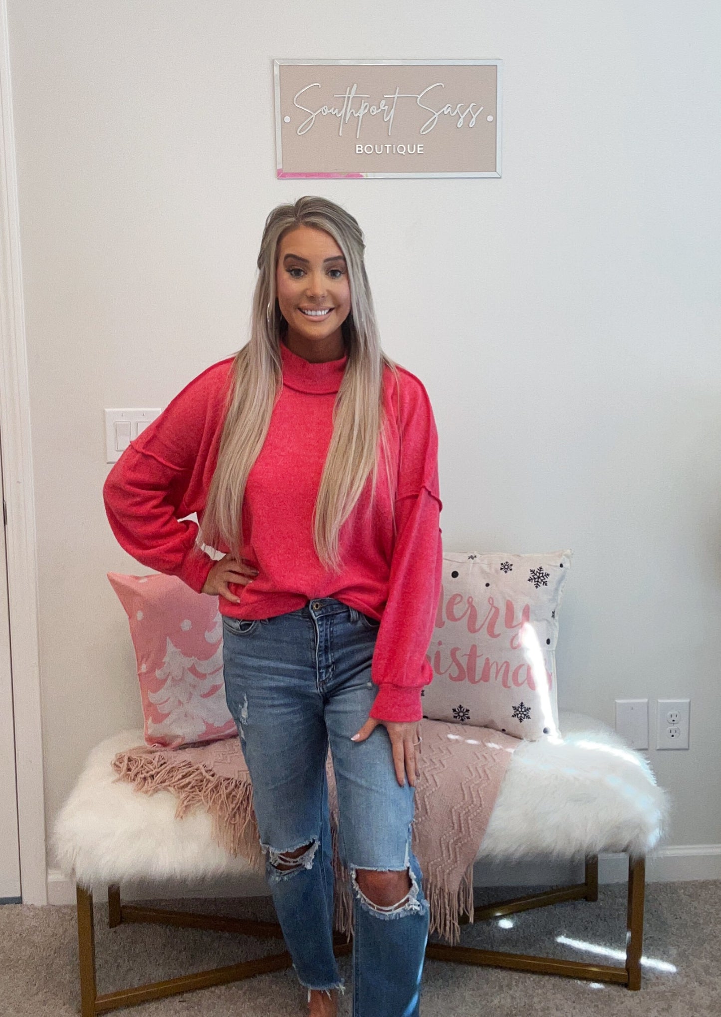 Magenta Melange Sweater