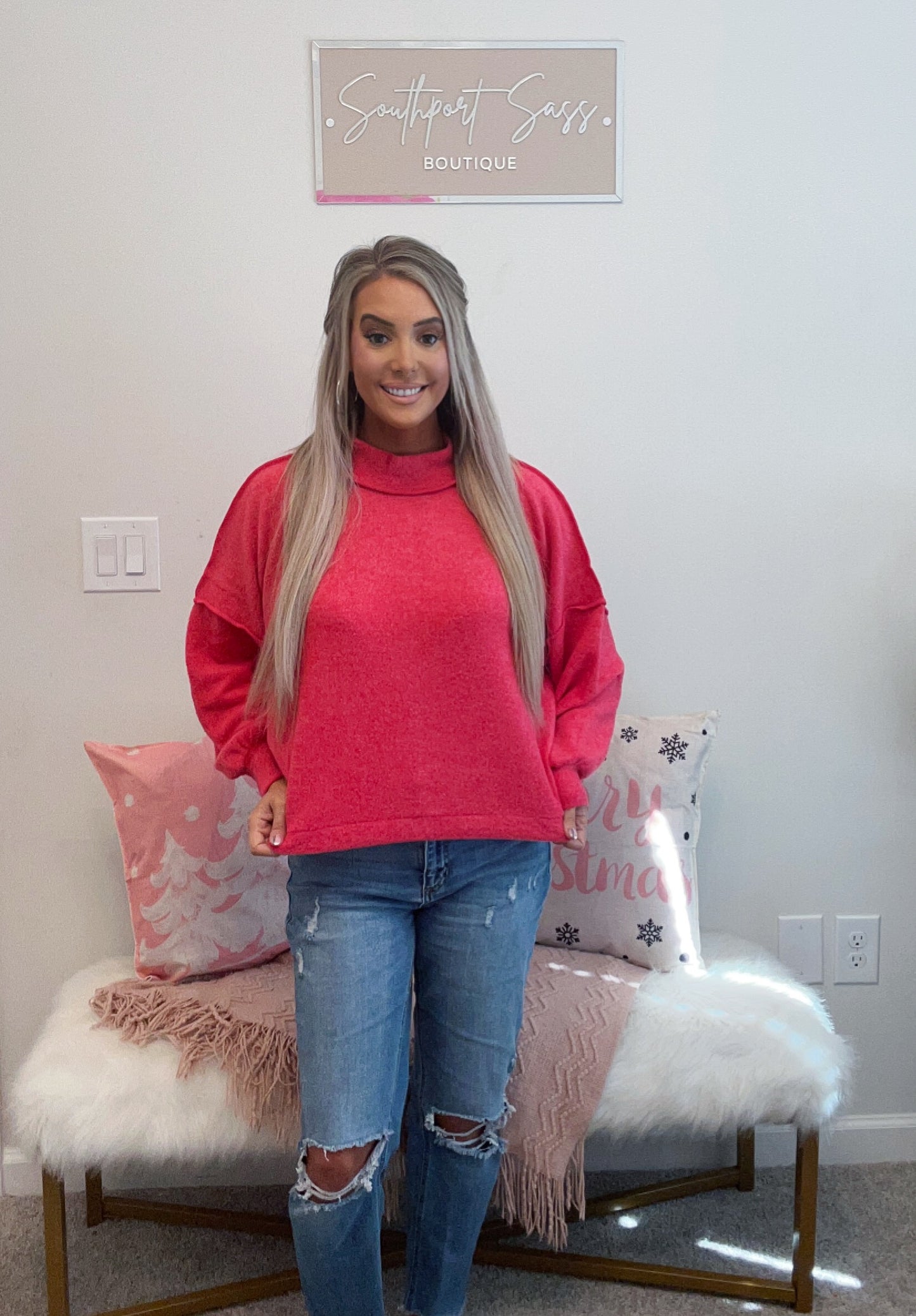 Magenta Melange Sweater
