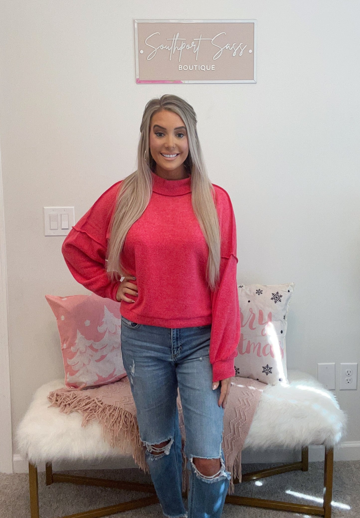 Magenta Melange Sweater