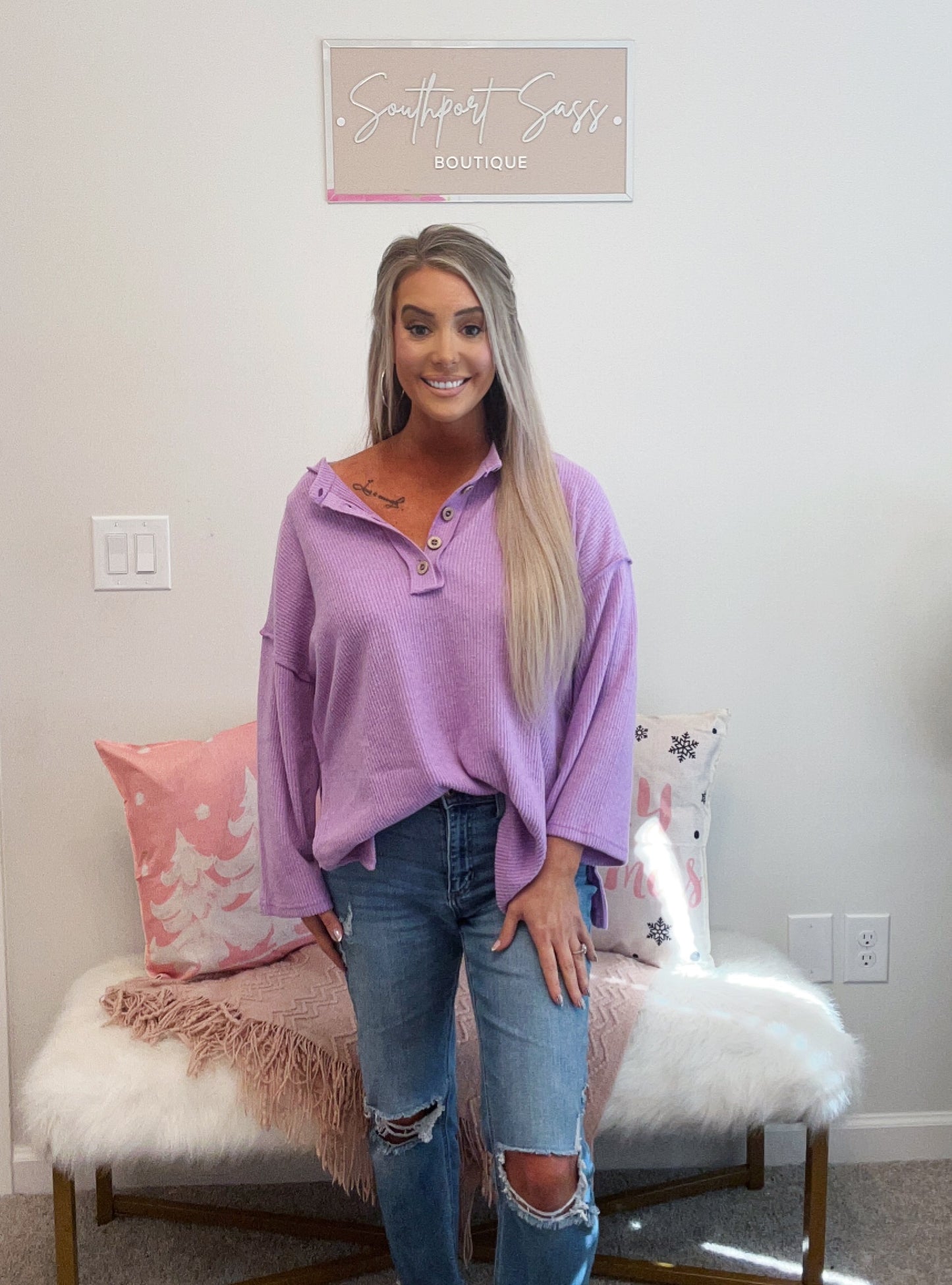 Coming Around Henley Top (Lavender and Blue)