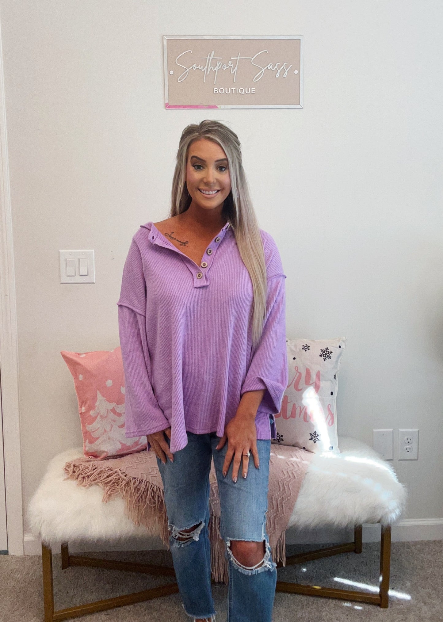 Coming Around Henley Top (Lavender and Blue)