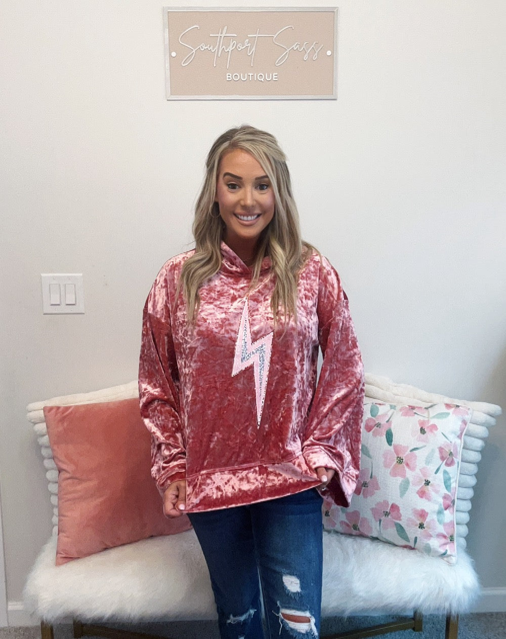 Lightning Strike Velvet Hoodie
