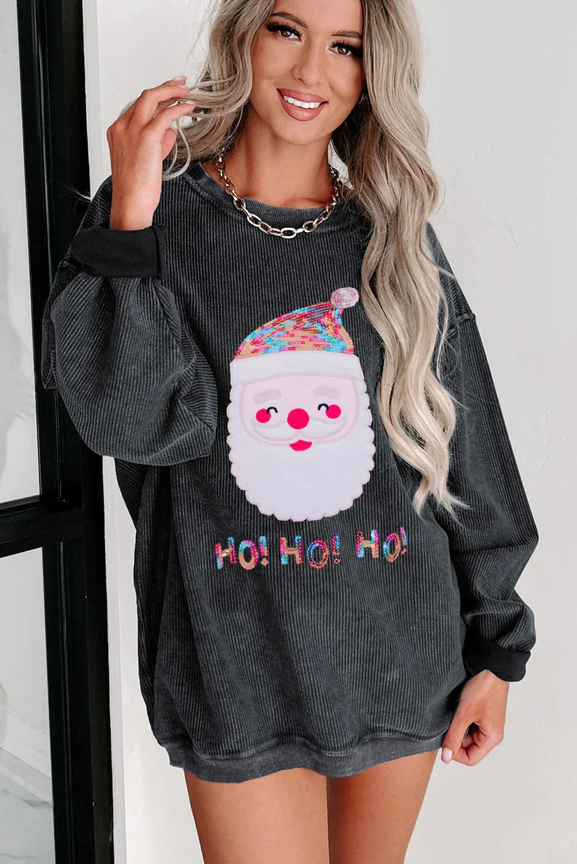 Santa Sequin Ho Ho Ho