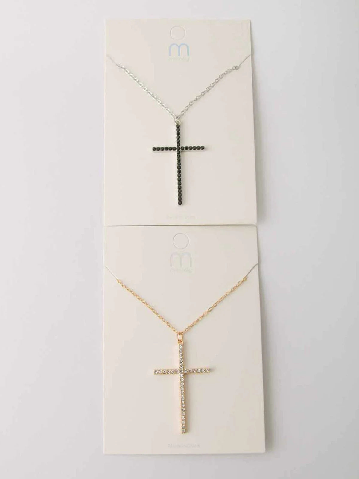 Stone Cross Necklace (Available in Silver and Gold)
