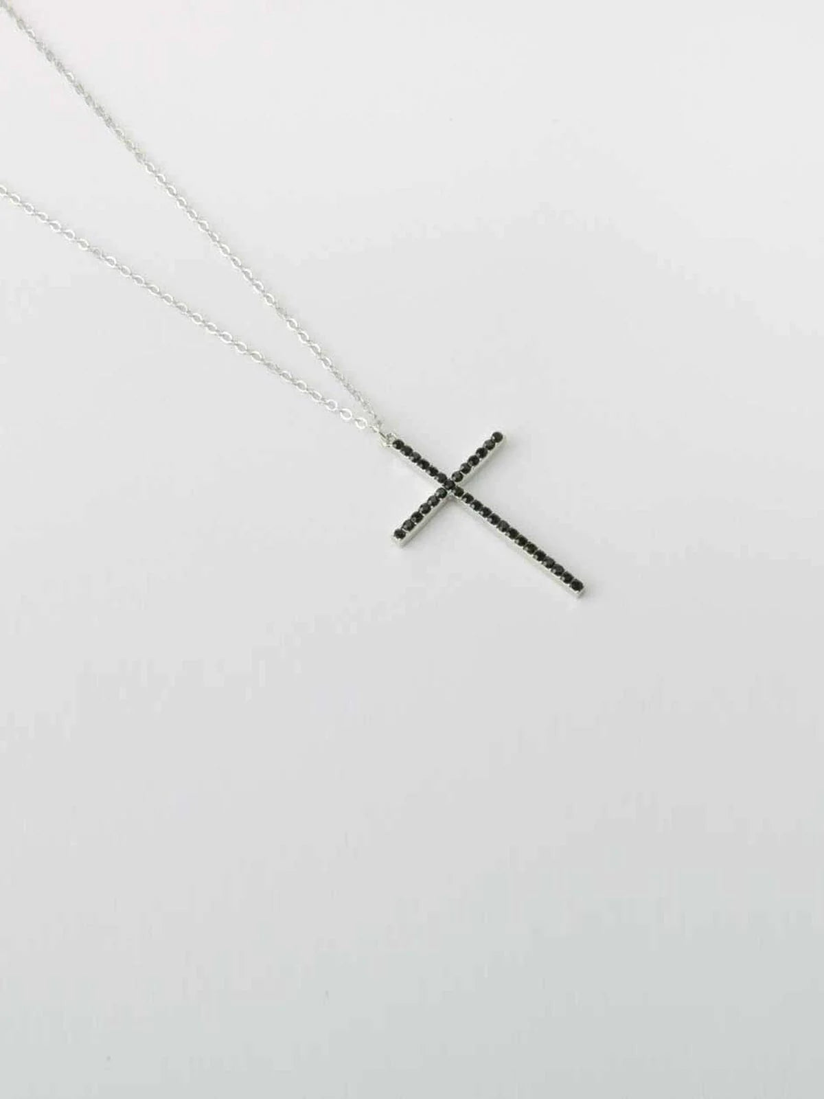 Stone Cross Necklace (Available in Silver and Gold)