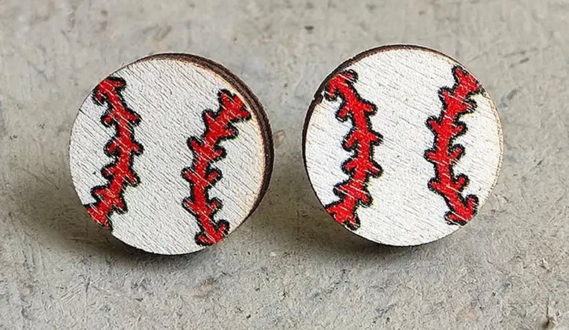 Sports Earrings (Football and Baseball)