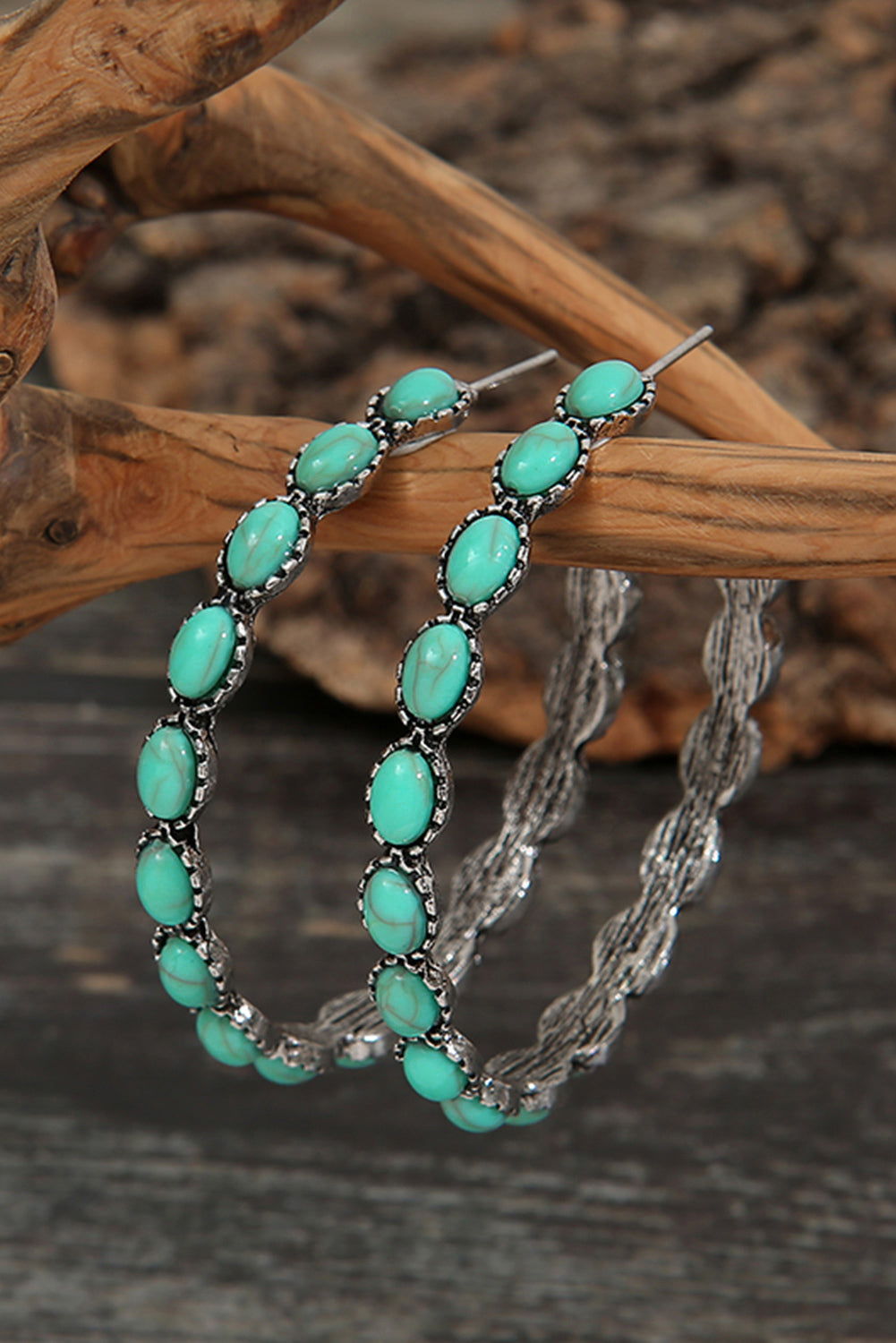 Turquoise Semi-Hoop Earrings