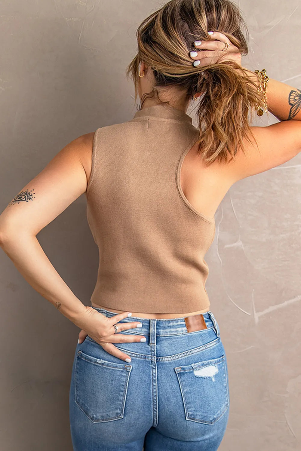 Khaki Crop Top
