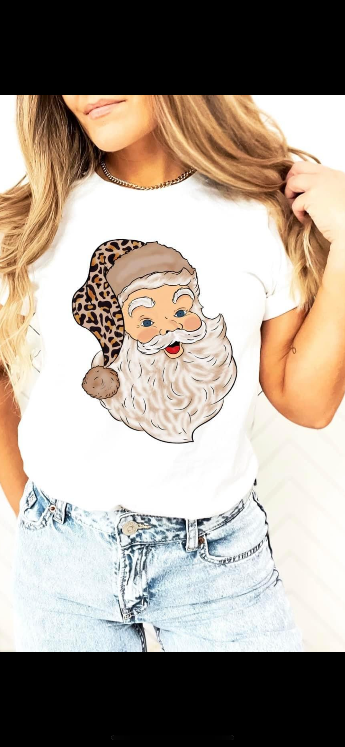 Santa Leopard Hat Tee