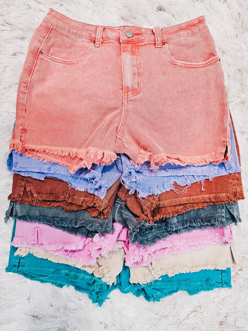 Vibrant Acid Wash Shorts