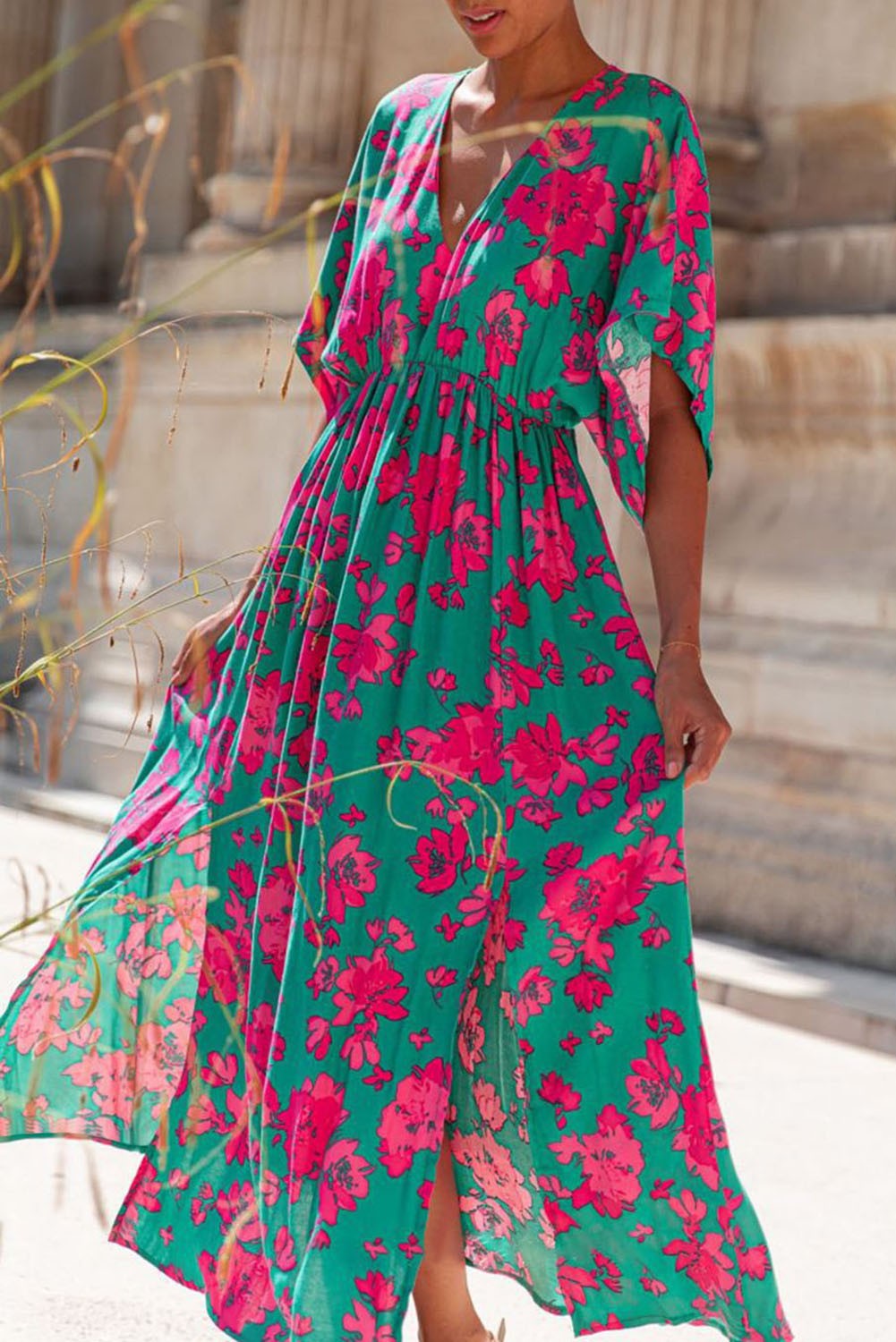 Bold Floral Maxi Dress