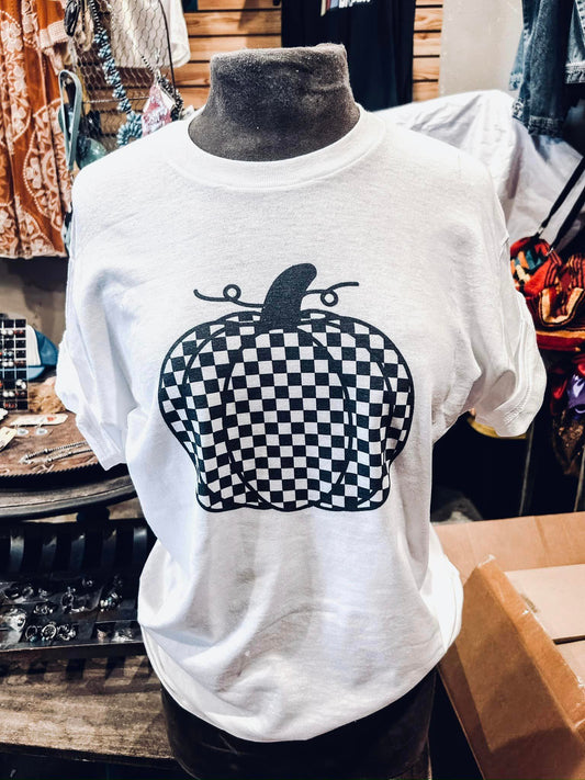 Checkered Pumpkin Tee