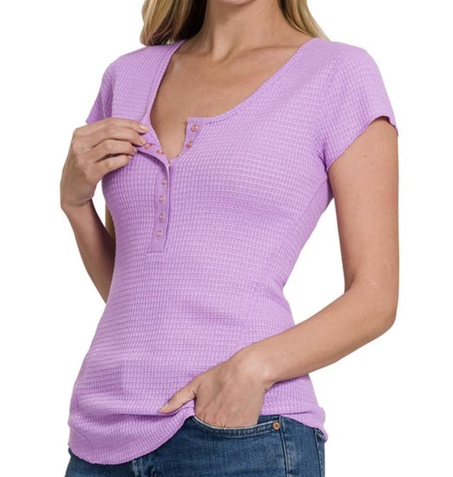 Lavender Waffle Top