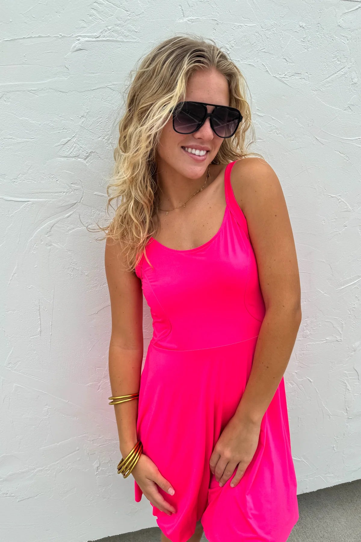 Active Swing Dress (Hot Pink and Black)