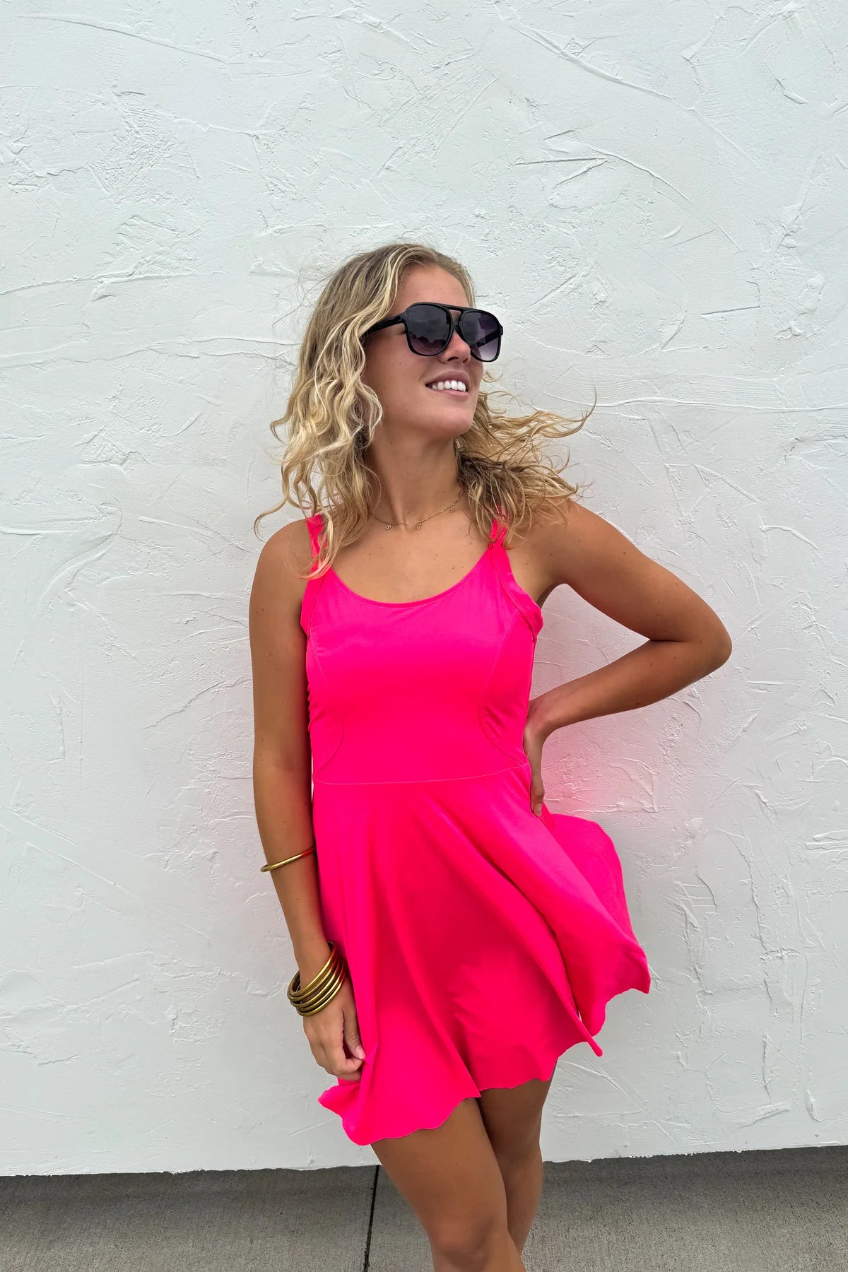 Active Swing Dress (Hot Pink and Black)