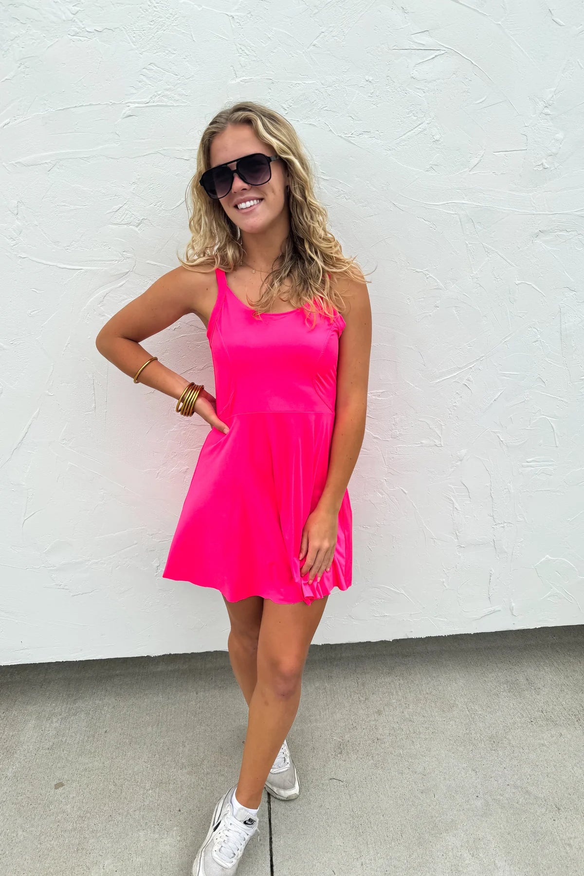 Active Swing Dress (Hot Pink and Black)