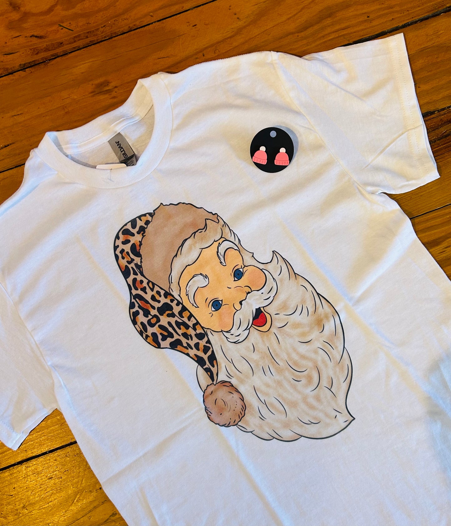 Santa Leopard Hat Tee