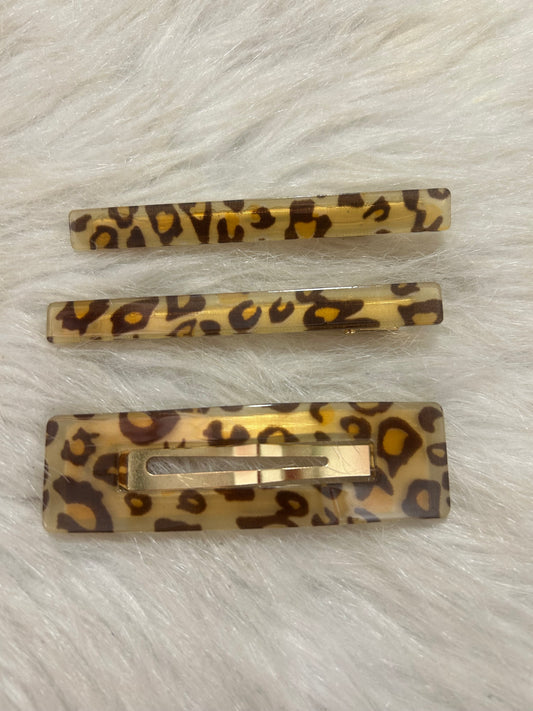 Leopard 3 piece hair clips