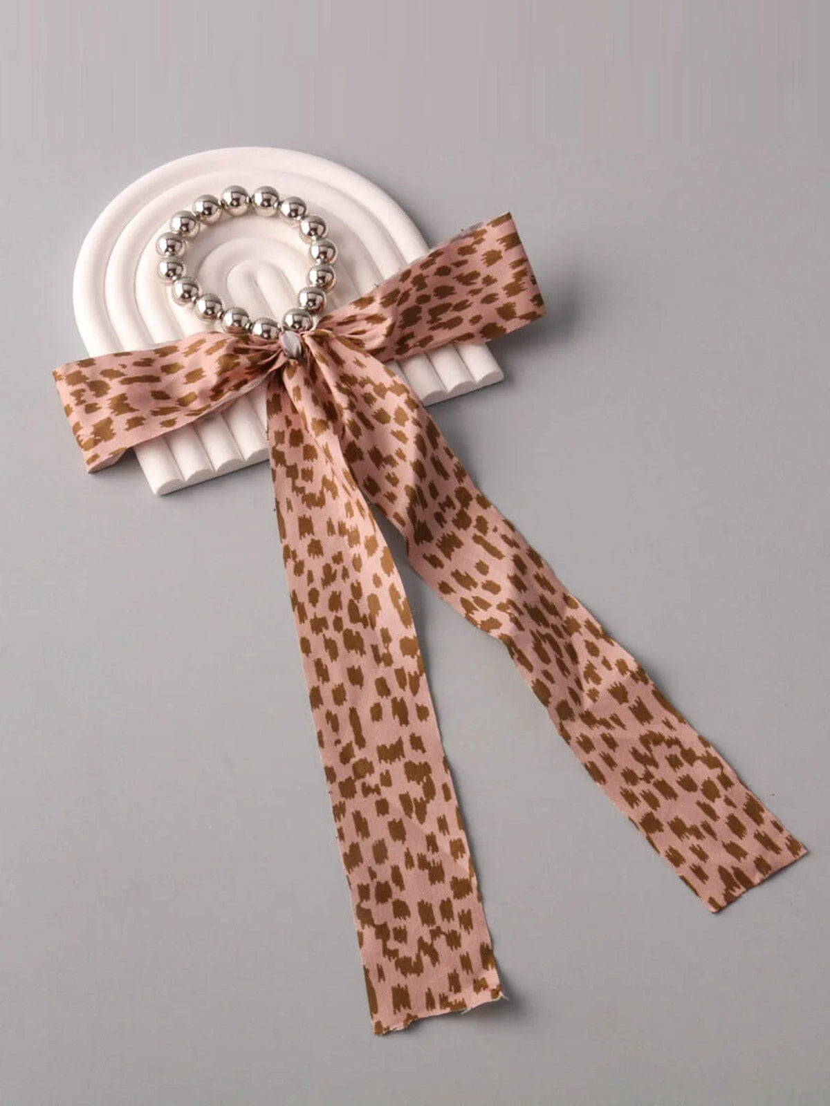 Leopard Bow Scrunchie