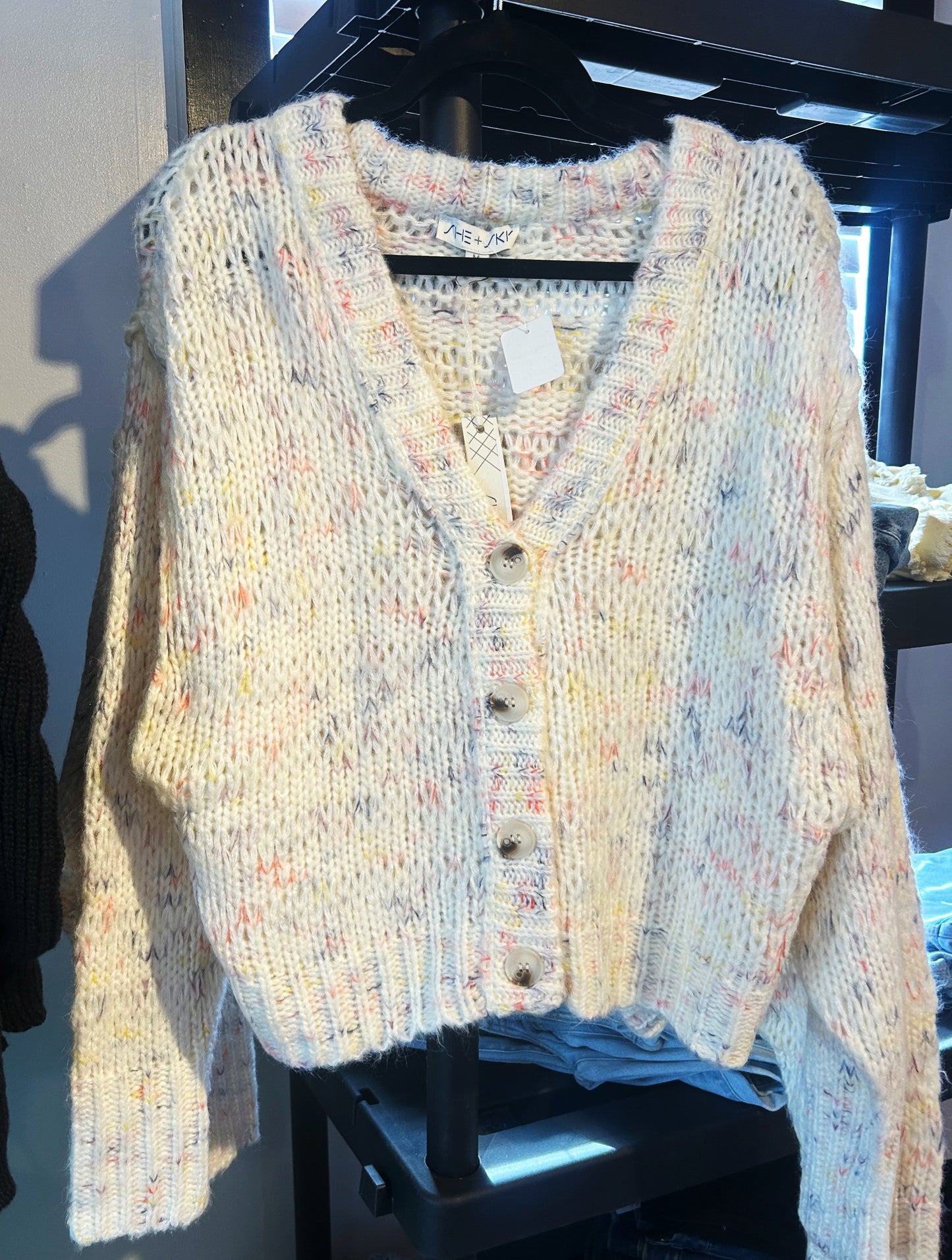 Confetti White Cardigan