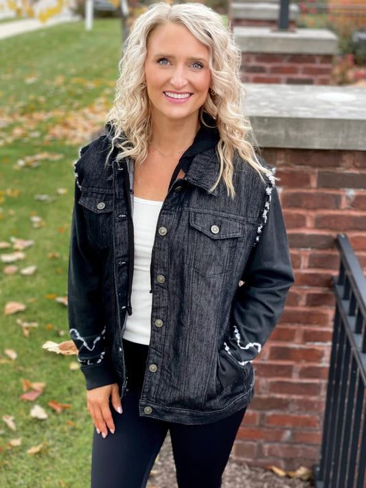 Rugged Black Denim Jacket