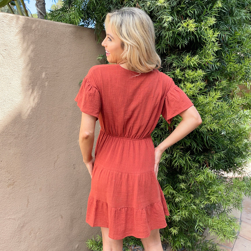 Fall Into You Dress (Olive & Rust)