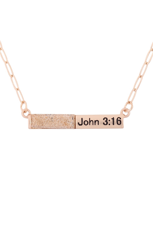 John 3:16 Stone Necklace