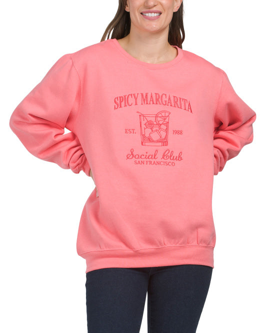 Embroidered SPICY Marg Crew Neck